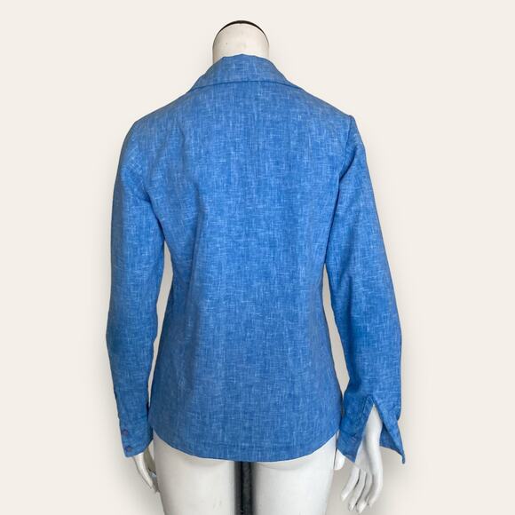 Pull Blue button up floral Embroidery Small - Picture 5 of 8